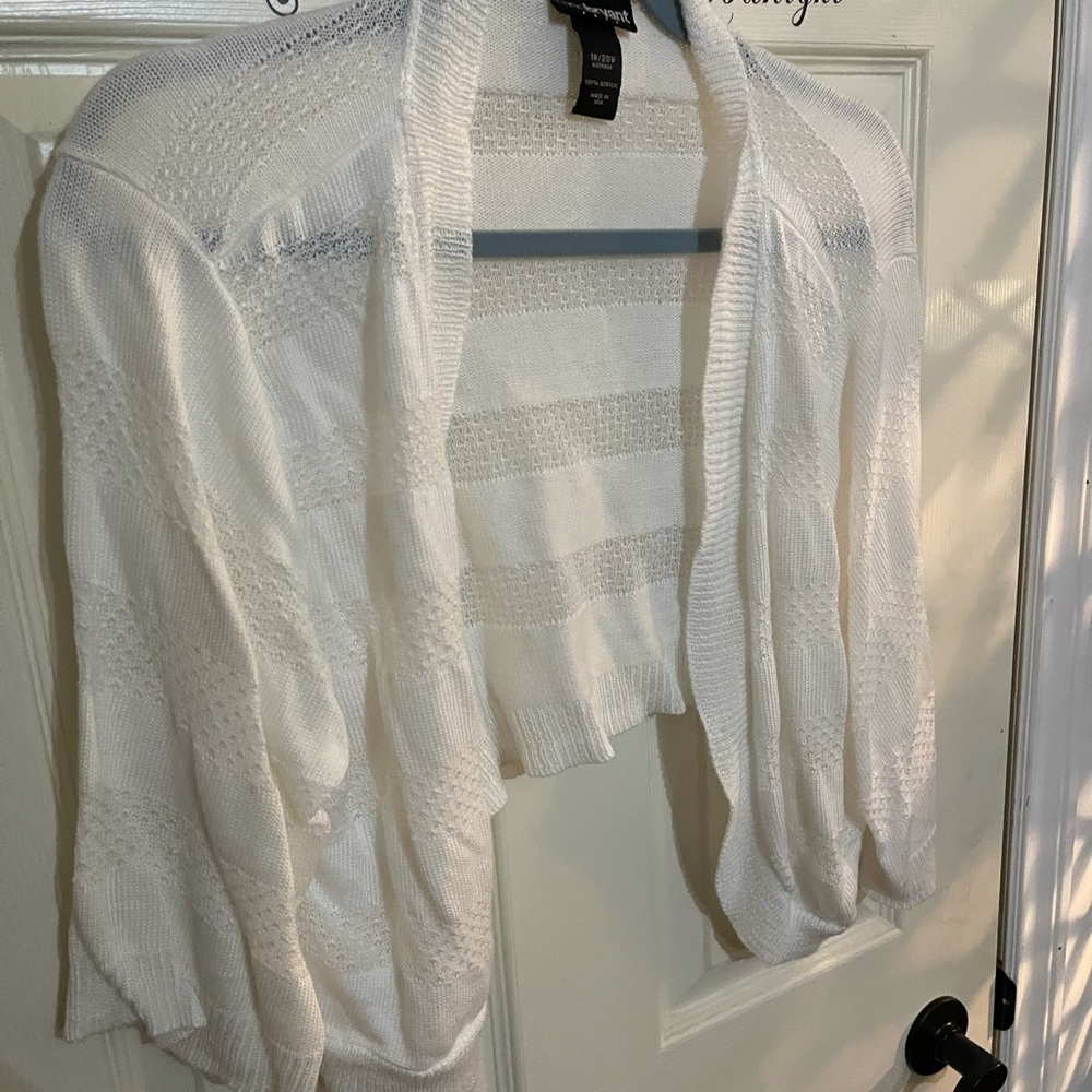 Thin, White, Striped Cardigan